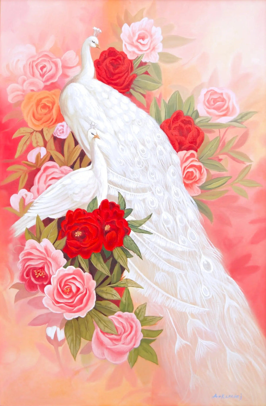 Miłość i biały paw | 60x90cm