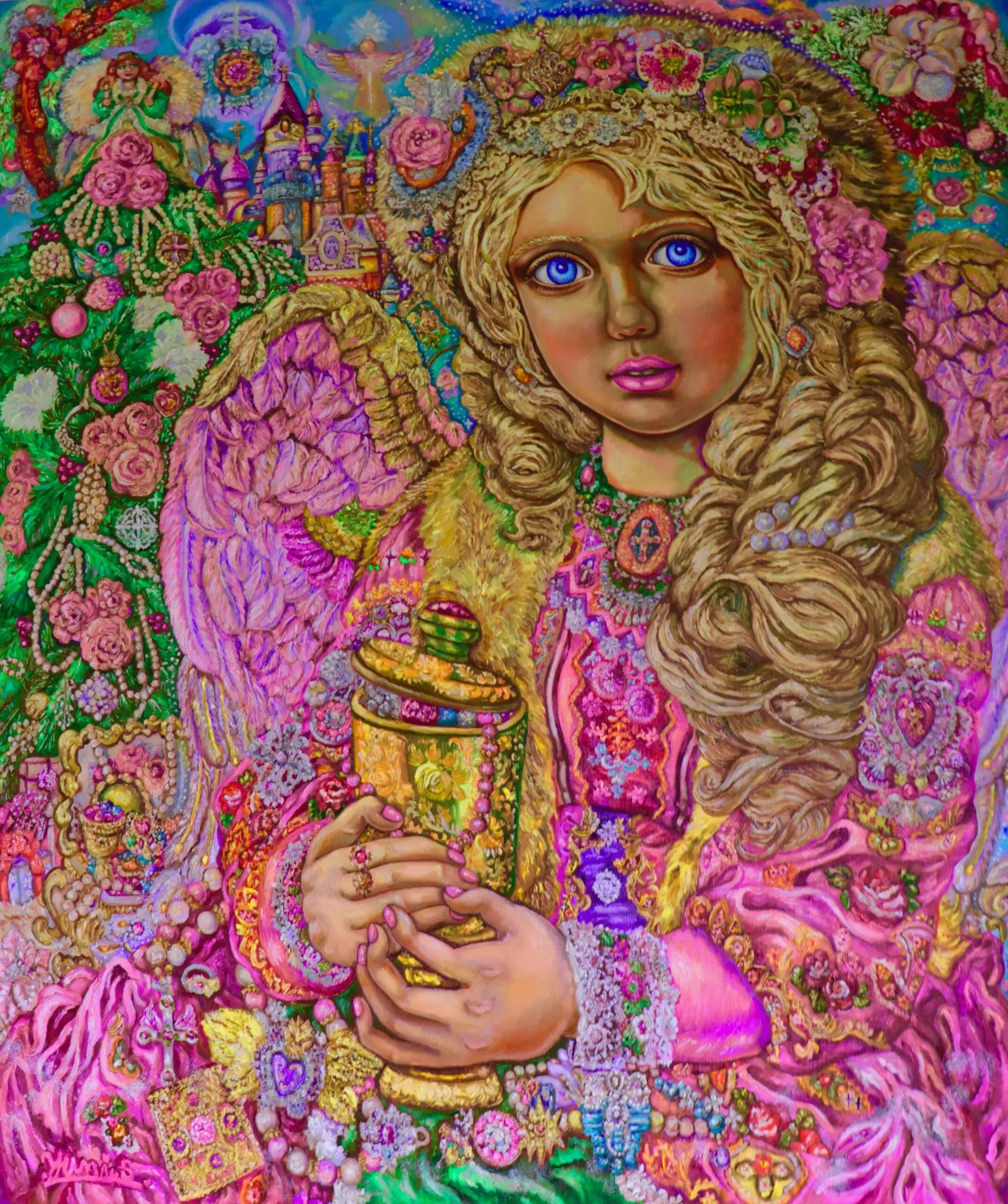 An angel of Christmas of the jewel - Yumi Sugai Reproductions de tableaux à la peinture à l’huile