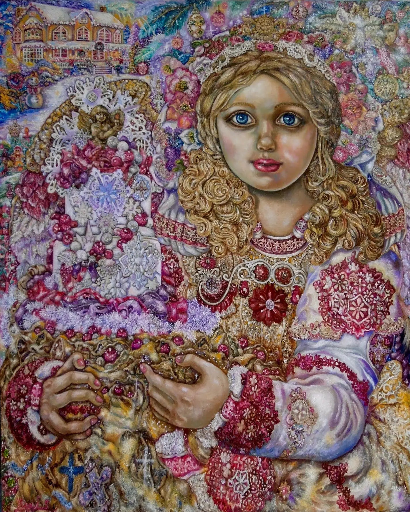 An angel of the Christmas cake of Christmas - Yumi Sugai Reproductions de tableaux à la peinture à l’huile