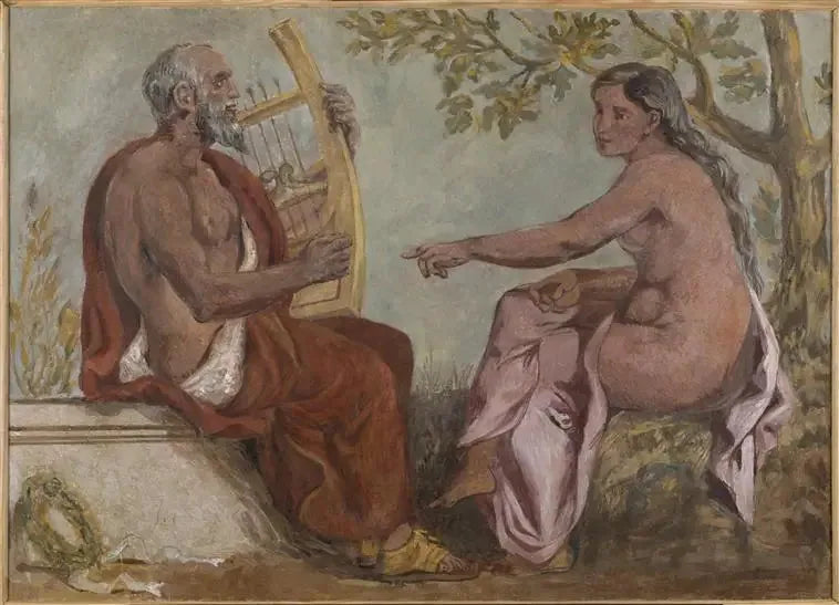 Anakreont i młoda dziewczyna - Eugène Delacroix