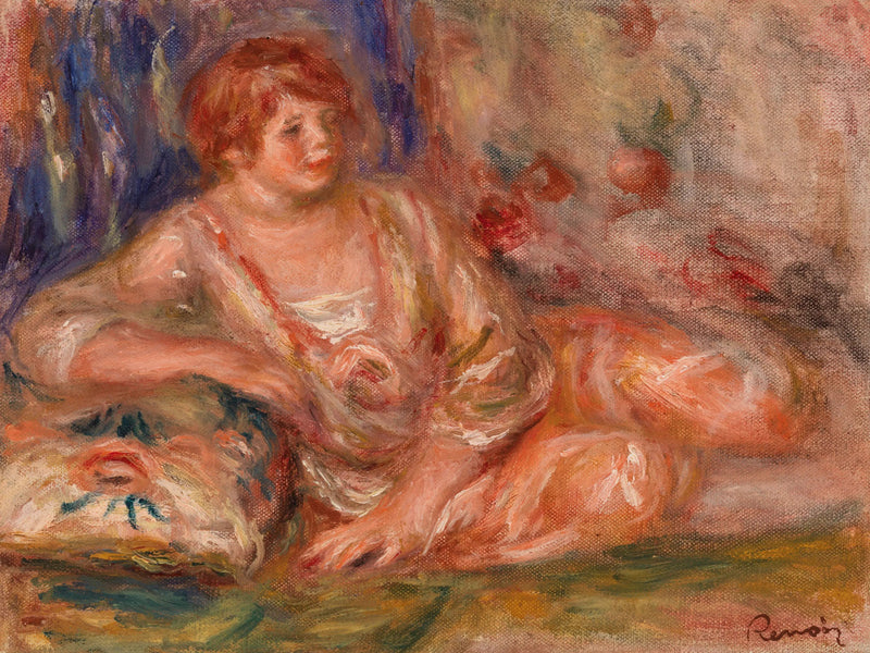 Andrée w różu, leżąca (Andrée w różu rozciągnięta) - Pierre-Auguste Renoir