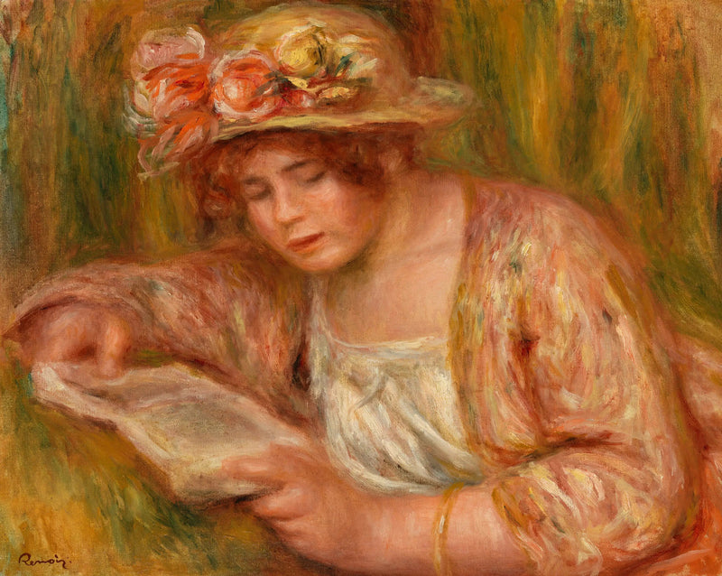 Andrée w kapeluszu, czytająca - Pierre-Auguste Renoir