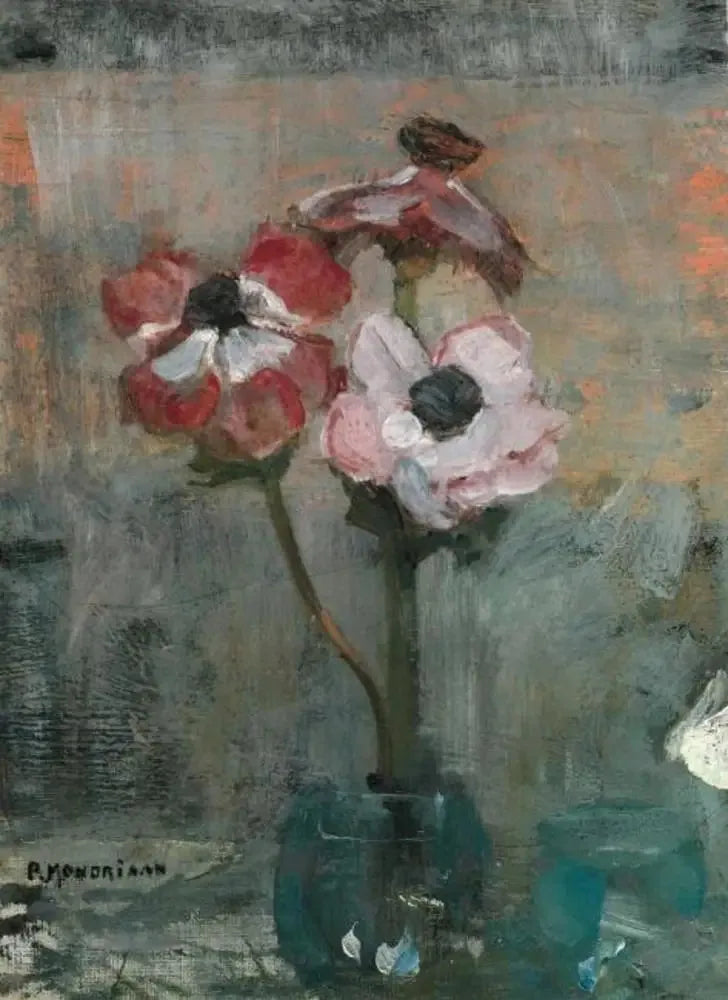 Anemony w wazonie - Piet Mondrian