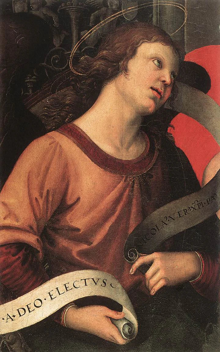 Ange tenant un parchemin - Raphaël Sanzio
