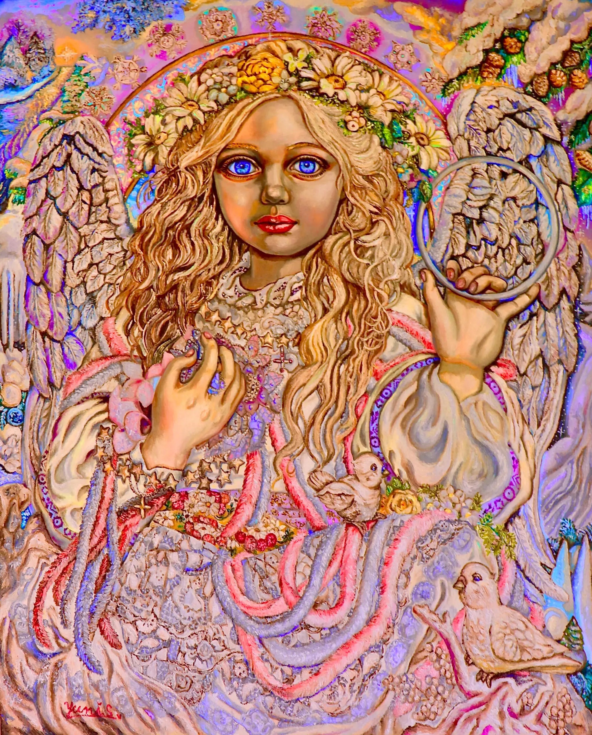 Angel of January and February - Yumi Sugai Reproductions de tableaux à la peinture à l’huile