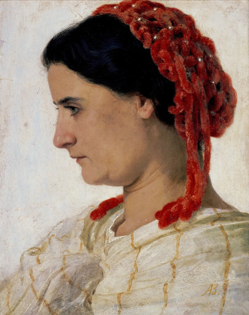 Angela Böcklin z czerwoną siatką na włosy - Arnold Böcklin