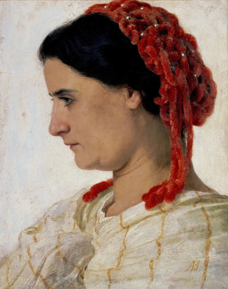 Angela Böcklin z czerwoną siatką na włosy - Arnold Böcklin
