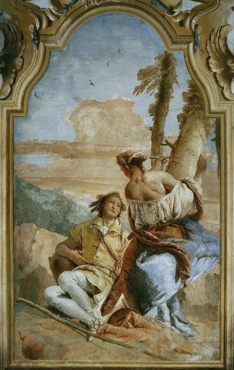 Angelica wyrywa imię Medoro na drzewie - Giovanni Battista Tiepolo