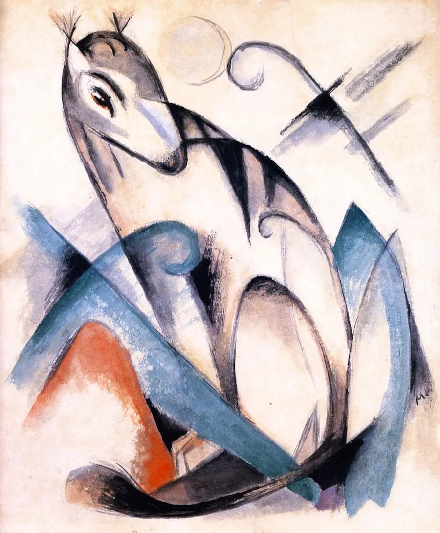 Siedzące zwierzę fantastyczne - Franz Marc