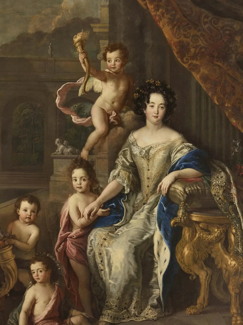 Anna Bawarska, księżna z Enghien, a następnie księżna de Condé, z dziećmi - Pierre Mignard