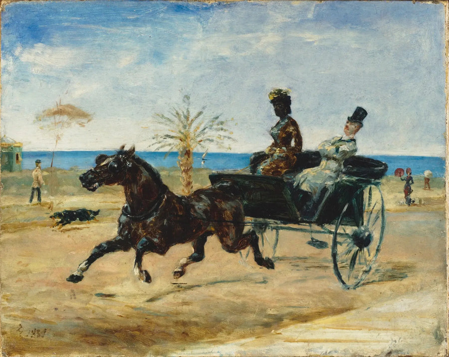 Anne Justine Angèle Delva de Dalmarie prowadząca kabriolet - Henri de Toulouse-Lautrec