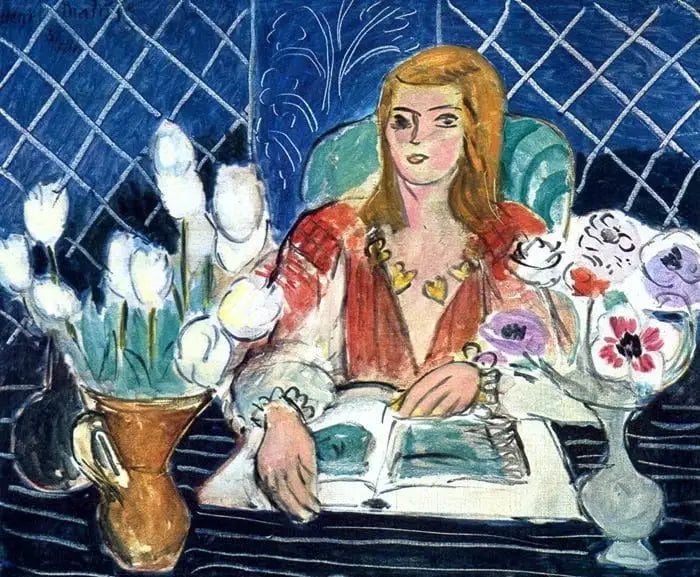 Annelies, białe tulipany i anemony - Henri Matisse
