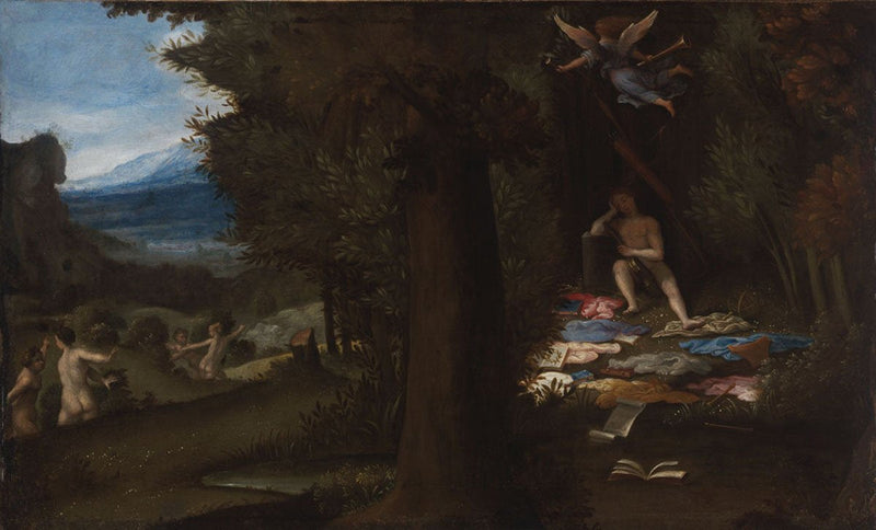 Śpiący Apollo i słynne Muzy - Lorenzo Lotto