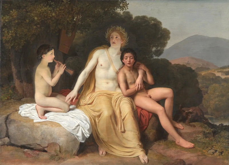 Apollon, Hyakinth i Cyparissus grający na instrumentach i śpiewający - Alexandre Ivanov