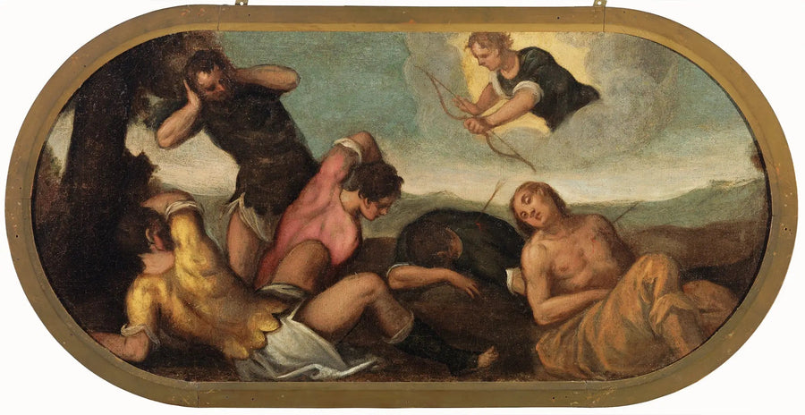 Apollo strzela do synów Niobe - Paul Véronèse