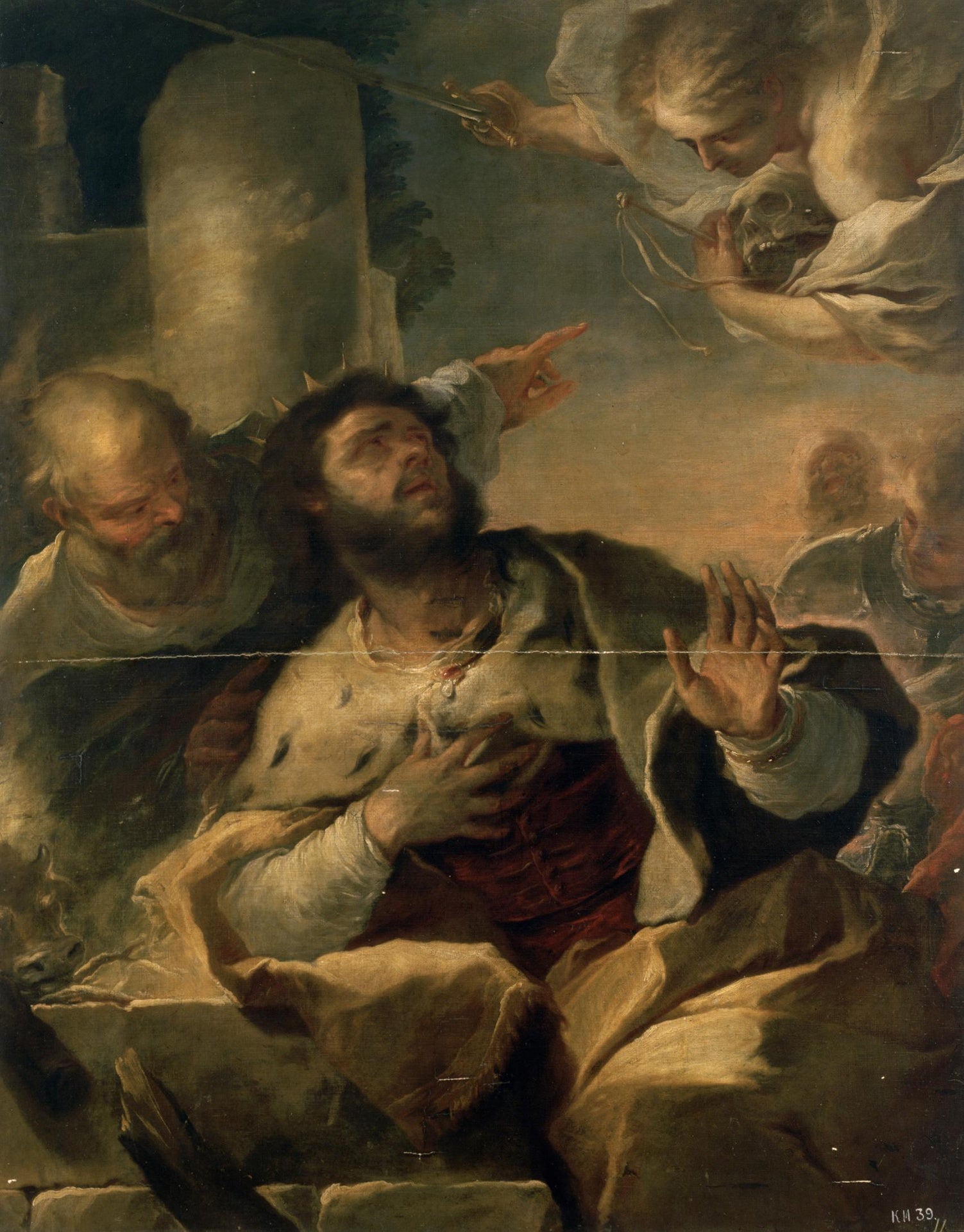 Apparition de l'ange au roi David - Luca Giordano image 1 reproduction de peinture à l’huile