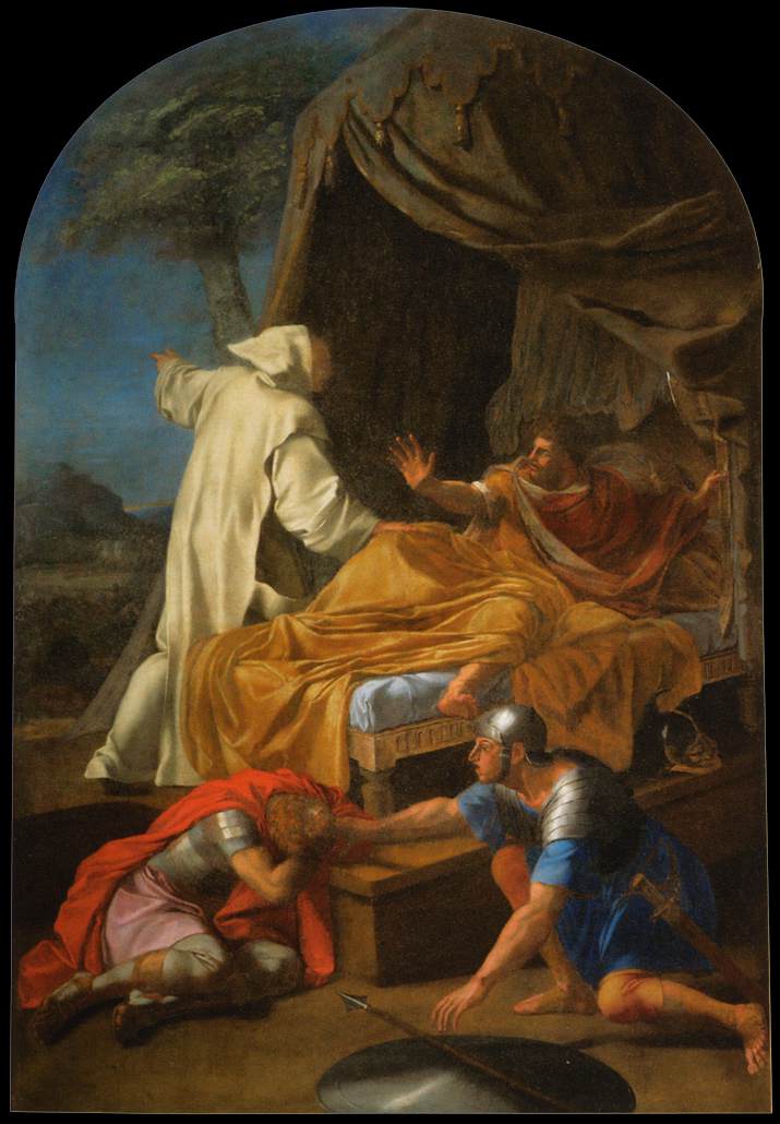 Objawienie świętego Brunona u hrabiego Rogera - Eustache Le Sueur
