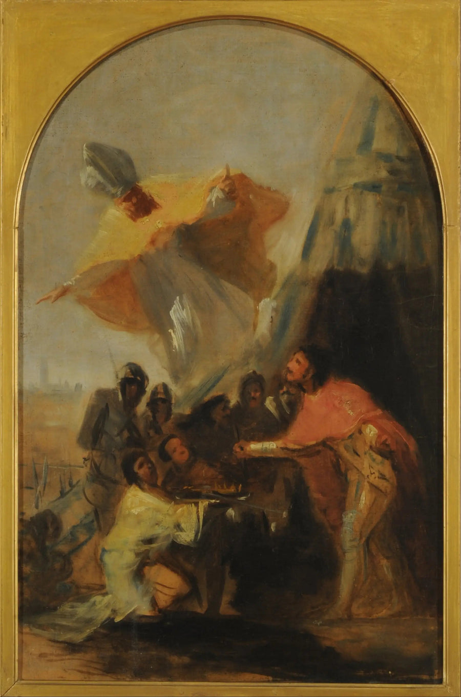 Zjawienie się świętego Izydora przed świętym Ferdynandem, królem, przed murami Sewilli - Francisco de Goya