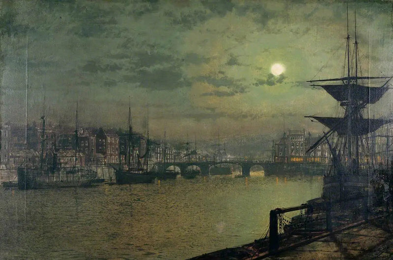 Przyciąganie linii, Whitby - John Atkinson Grimshaw