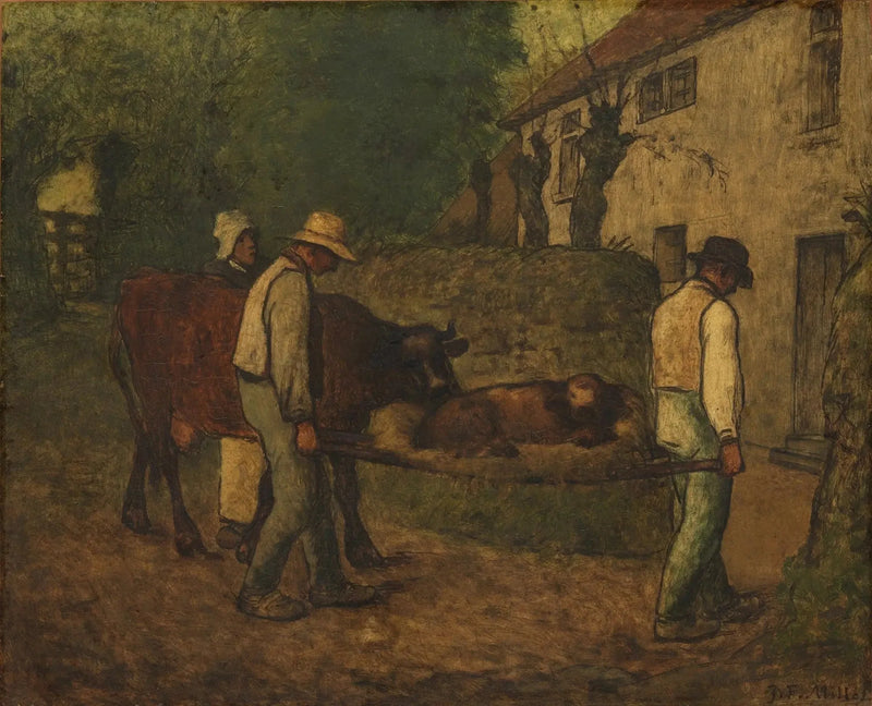Przywóz do domu cielęcia urodzonego na polu - Jean-François Millet