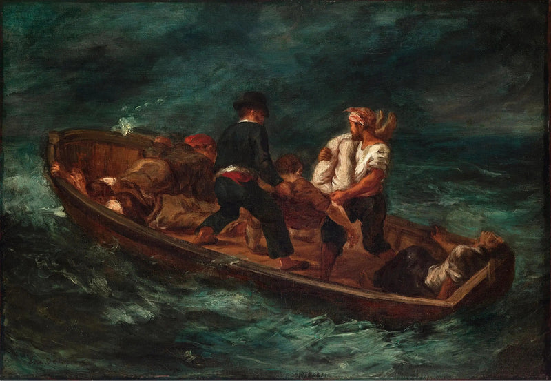 Po katastrofie (Statek Don Juana - ciało wrzucone do wody) - Eugène Delacroix