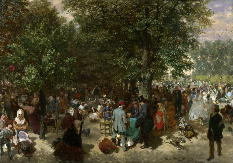 Popołudnie w ogrodzie Tuileries - Adolph von Menzel