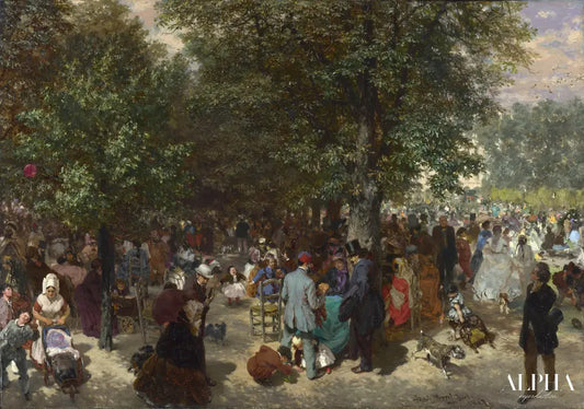 Après-midi dans les jardins des Tuileries - Adolph von Menzel - Reproductions de tableaux et peintures haut de gamme