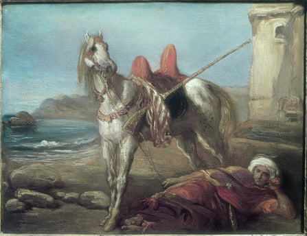 Arab samotny z koniem - Théodore Chassériau
