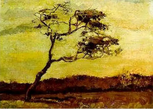 Drzewo uderzane wiatrem - Vincent van Gogh
