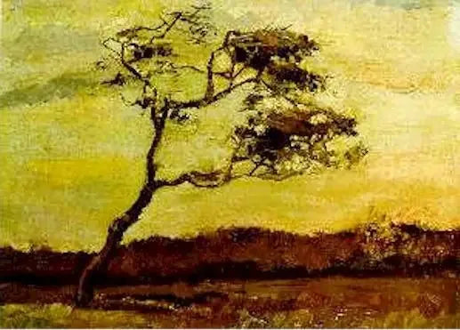 Arbre fouetté par le vent - Vincent van Gogh image 1 reproduction artisanale de tableau