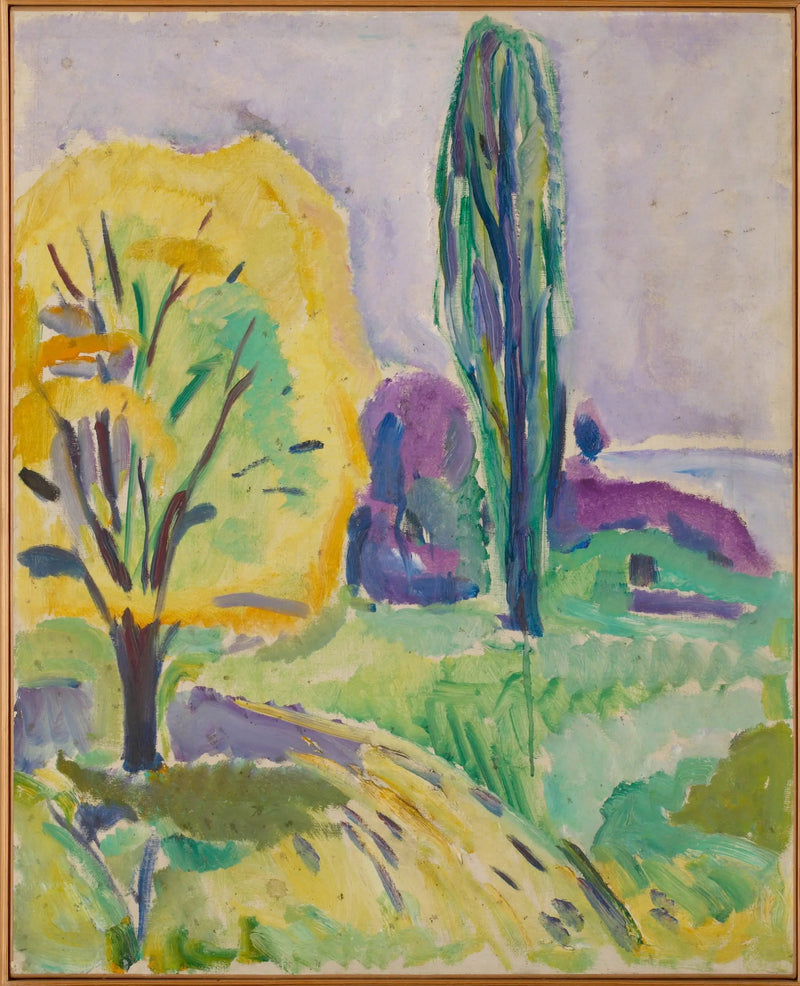 Żółte i zielone drzewo - Edvard Munch