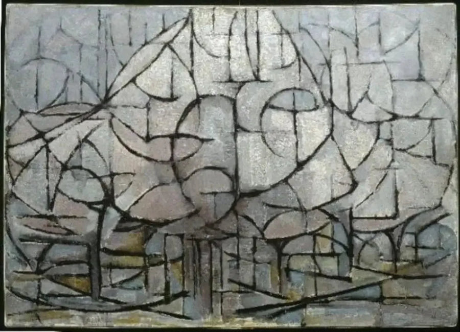 Kwiatowe drzewa - Piet Mondrian