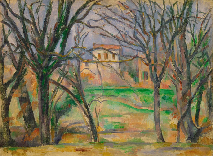 Drzewa i domy w miejscu zwanym La Durane - Paul Cézanne