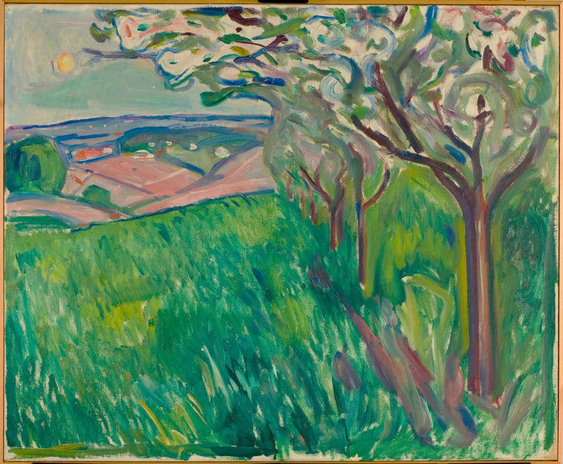 Kwitnące drzewa owocowe - Edvard Munch