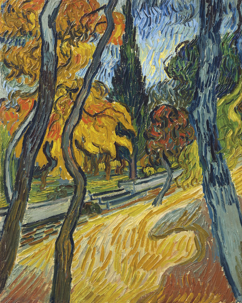 Drzewa w ogrodzie azylu - Vincent van Gogh