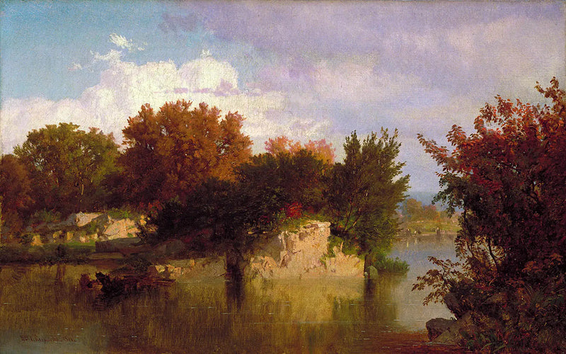 Drzewa wzdłuż strumienia jesienią - William Trost Richards