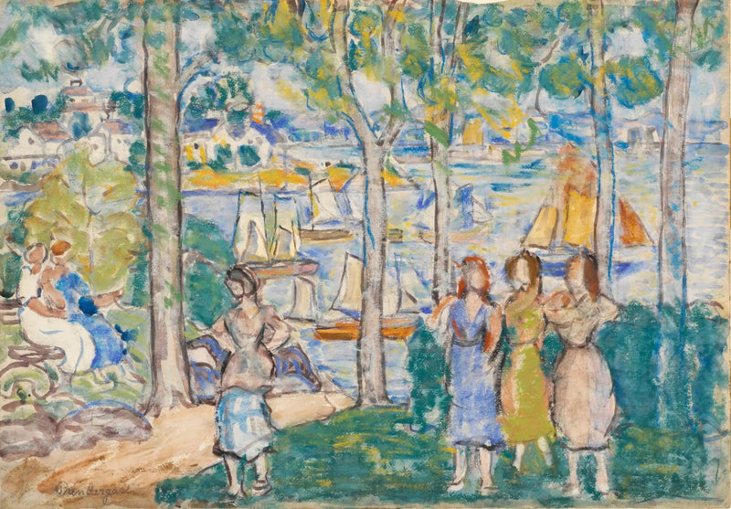 Drzewa, domy, ludzie - Maurice Prendergast