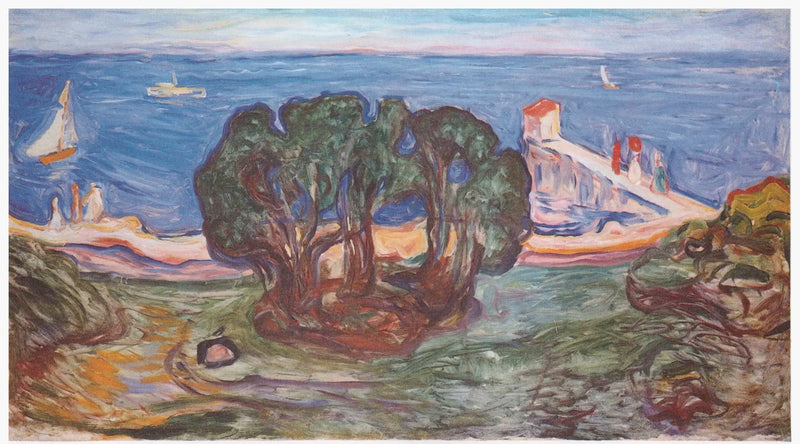 Drzewa na plaży (Frise Linde) - Edvard Munch