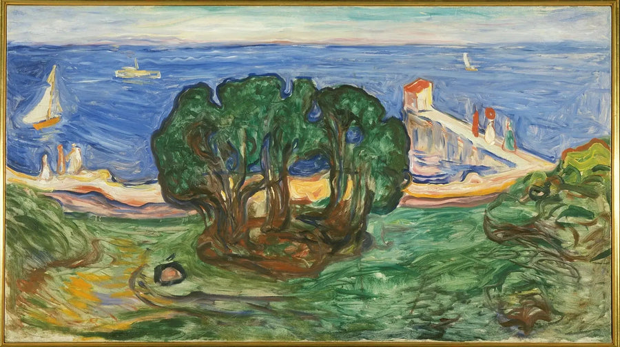 Drzewa na plaży (Frise Linde) - Edvard Munch