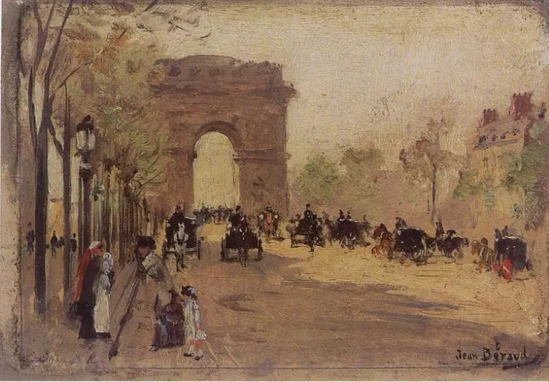 Łuk Triumfalny i Pola Elizejskie - Jean Béraud