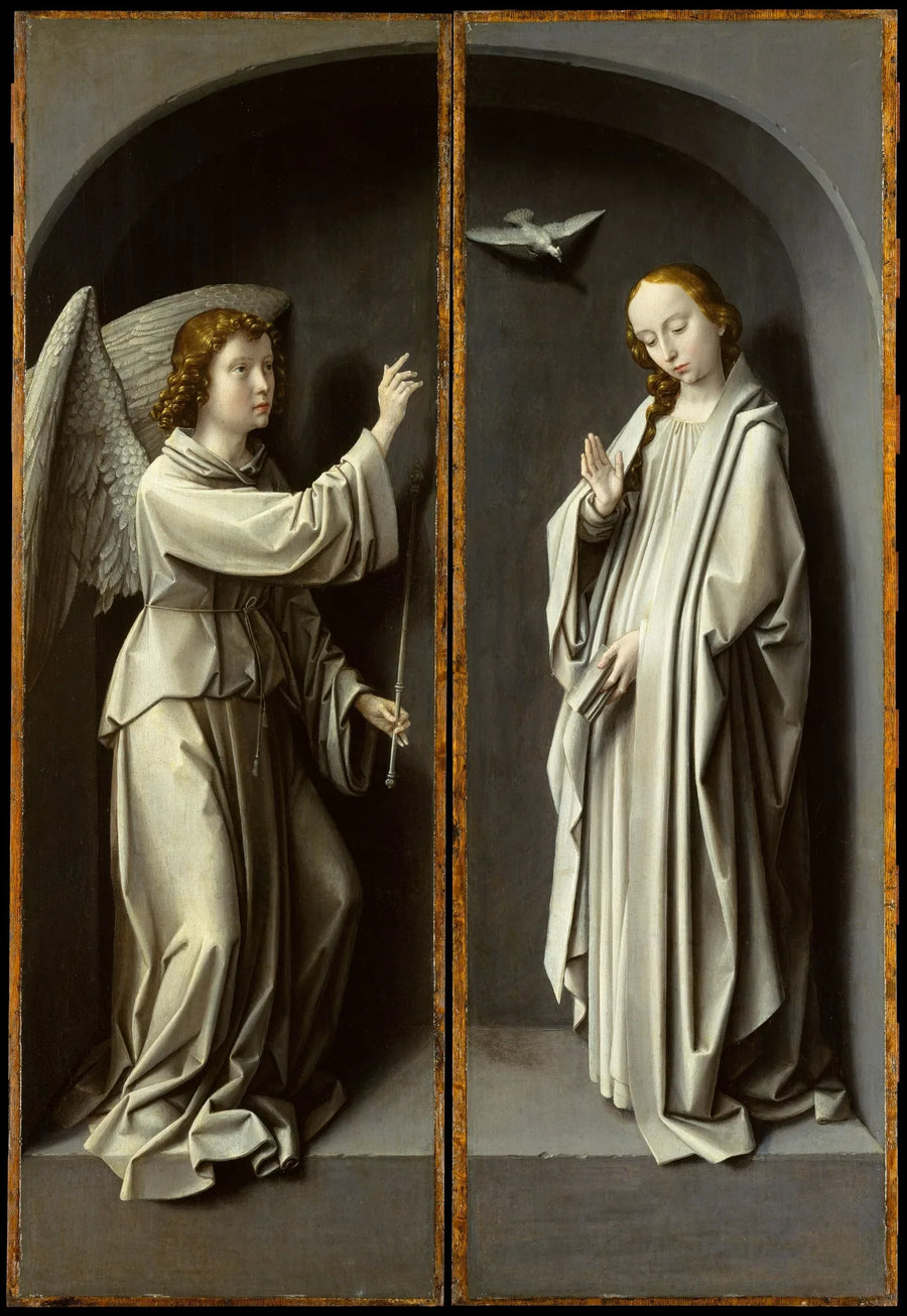 Archanioł Gabriel; Matka Boża Zwiastująca - Gérard David