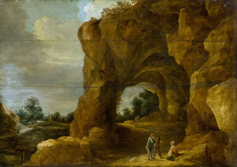 Skalista architektura z postaciami - David Teniers Młodszy