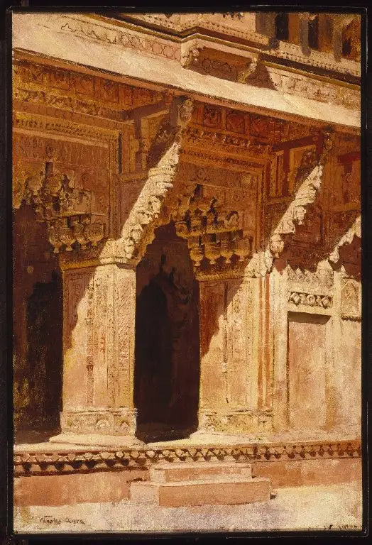 Arches en grès rouge curieusement travaillées Fort Agra Inde - Edwin Lord Weeks - Alpha Reproduction