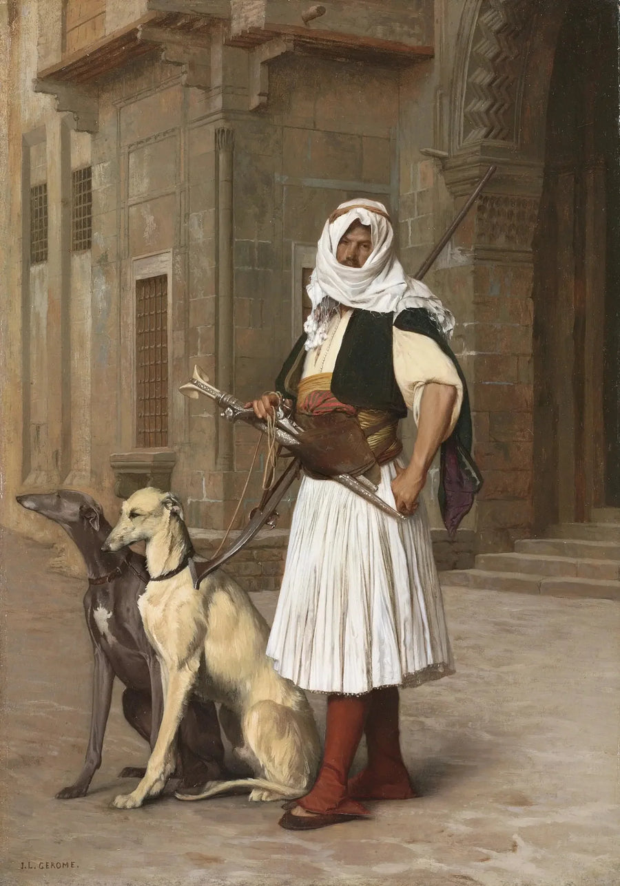 Arnaute z dwoma psami whippet - Jean-Léon Gérôme