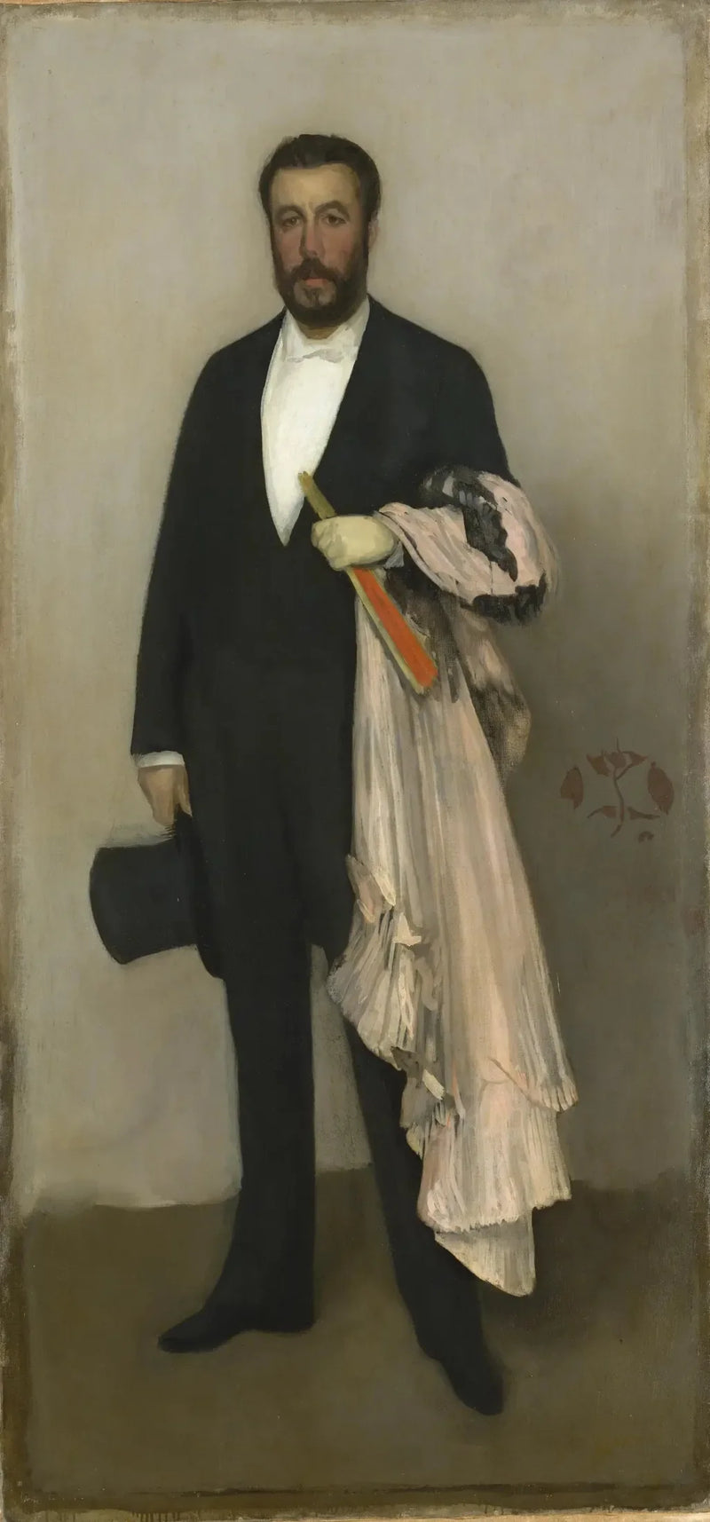 Ułożenie w kolorze cielistym i czarnym: Portret Théodore'a Dureta - James Abbott McNeill Whistler