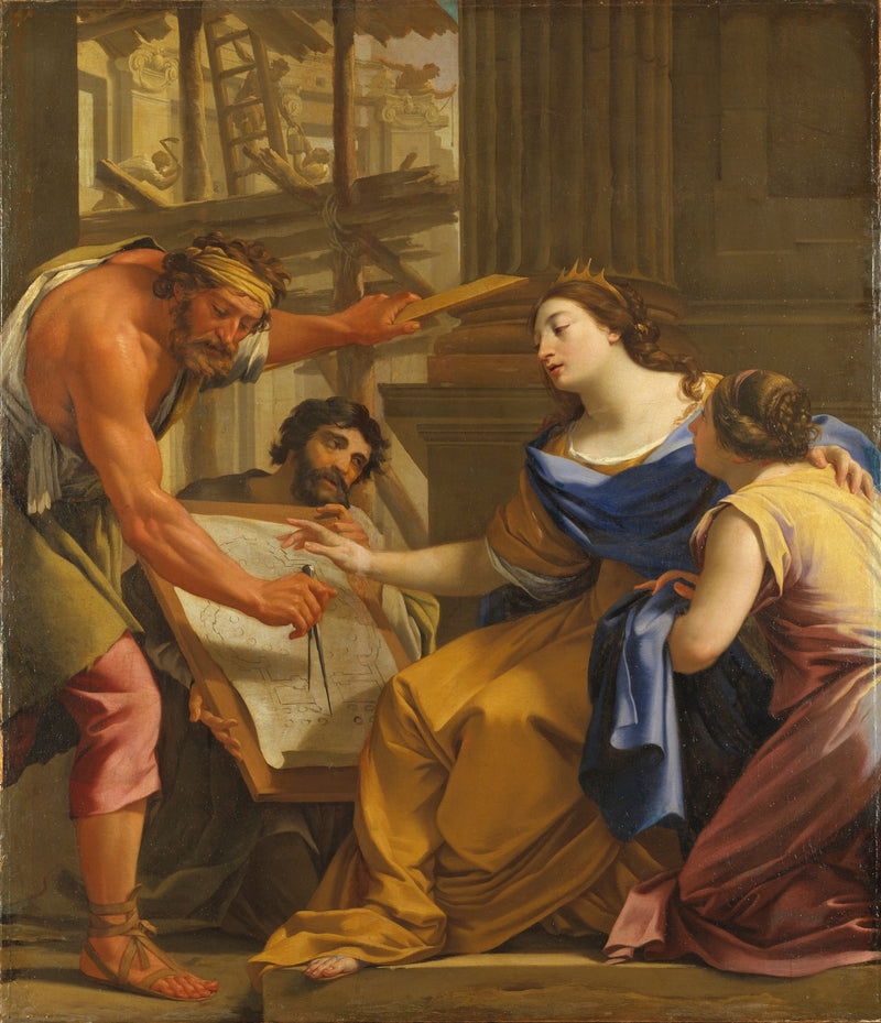 Artémise budująca Mauzoleum - Simon Vouet