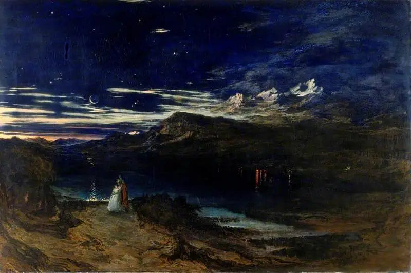 Arthur i Aegle w Dolinie Szczęśliwej - John Martin