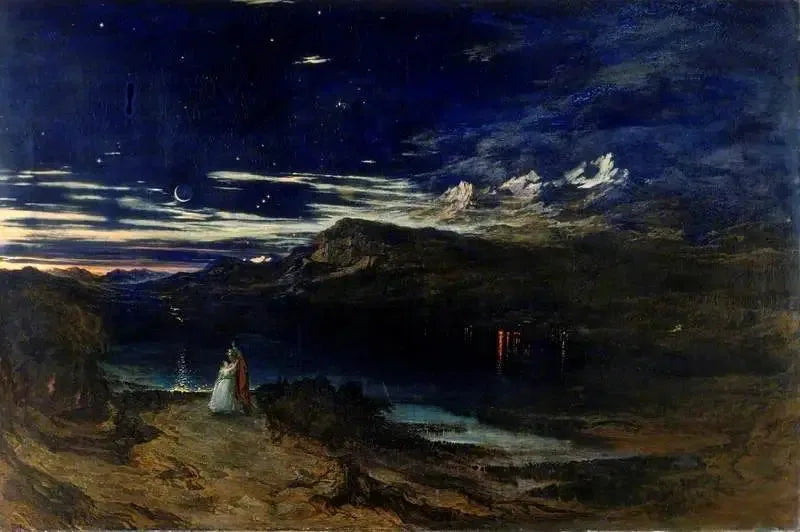Arthur i Aegle w Dolinie Szczęśliwej - John Martin