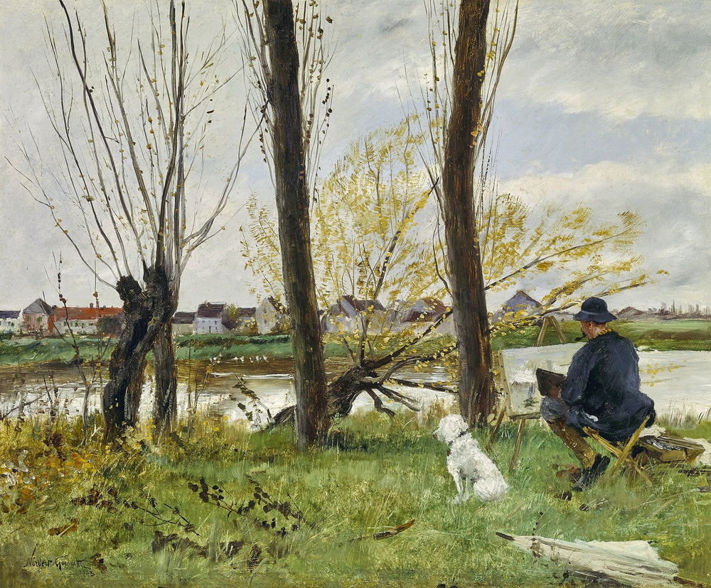Artiste dessinant sur les bords de l’Oise - Norbert Gœneutte - Alpha Reproduction