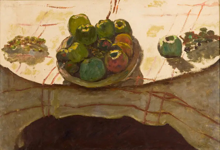 Talerz jabłek na stole - Pierre Bonnard